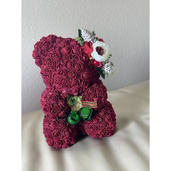 Handmade Christmas Bear From Roses - Picture 1 of 4